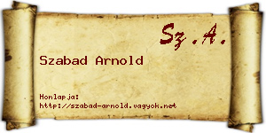 Szabad Arnold névjegykártya